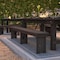 Flash Furniture HERCULES 8' x 12" Antique Rustic Mahogany Solid Pine Folding Farm Bench with 3 Legs XA-B-96X12-L-MG-GG - alternate 8